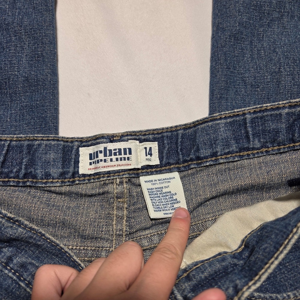 Urban Pipeline Boys Straight Leg Jeans Medium Wash Blue Denim Size 14 Regular - Picture 2 of 6